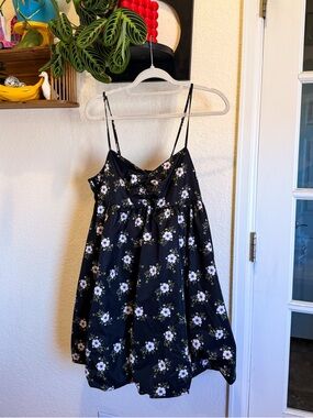 Free People - Black Floral Bubble Dress, L